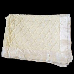 Kozee Komfort Yellow Baby Blanket Satin Trim Quilted Nylon Unisex 34x49
